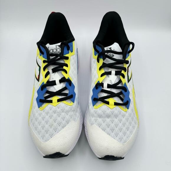 Diadora Mythos Blueshield Volo 3 White Yellow Fluorescent Sneakers Men’s Size 12 - Picture 3 of 8